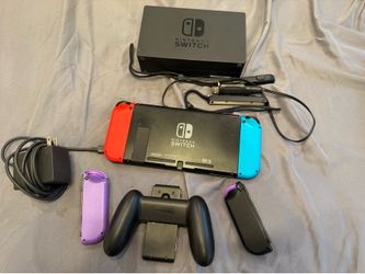 Nintendo Switch Console with Neon Blue and Neon Red Joy-Con