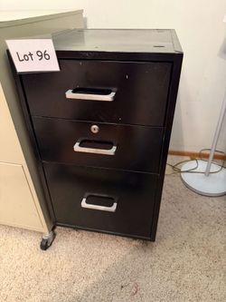 3-Drawer Metal File Cabinet Black