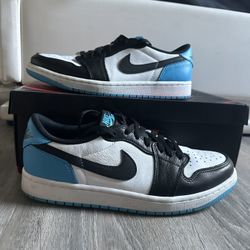 Air Jordan 1 Retro Low OG ‘UNC’ (2022) White/Dark Powder Blue/Black Size 9