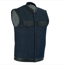 Denim Motorcycle Vest Concealed Carry