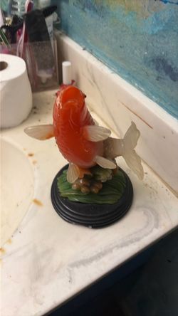 Cool looking koi resin statue!!