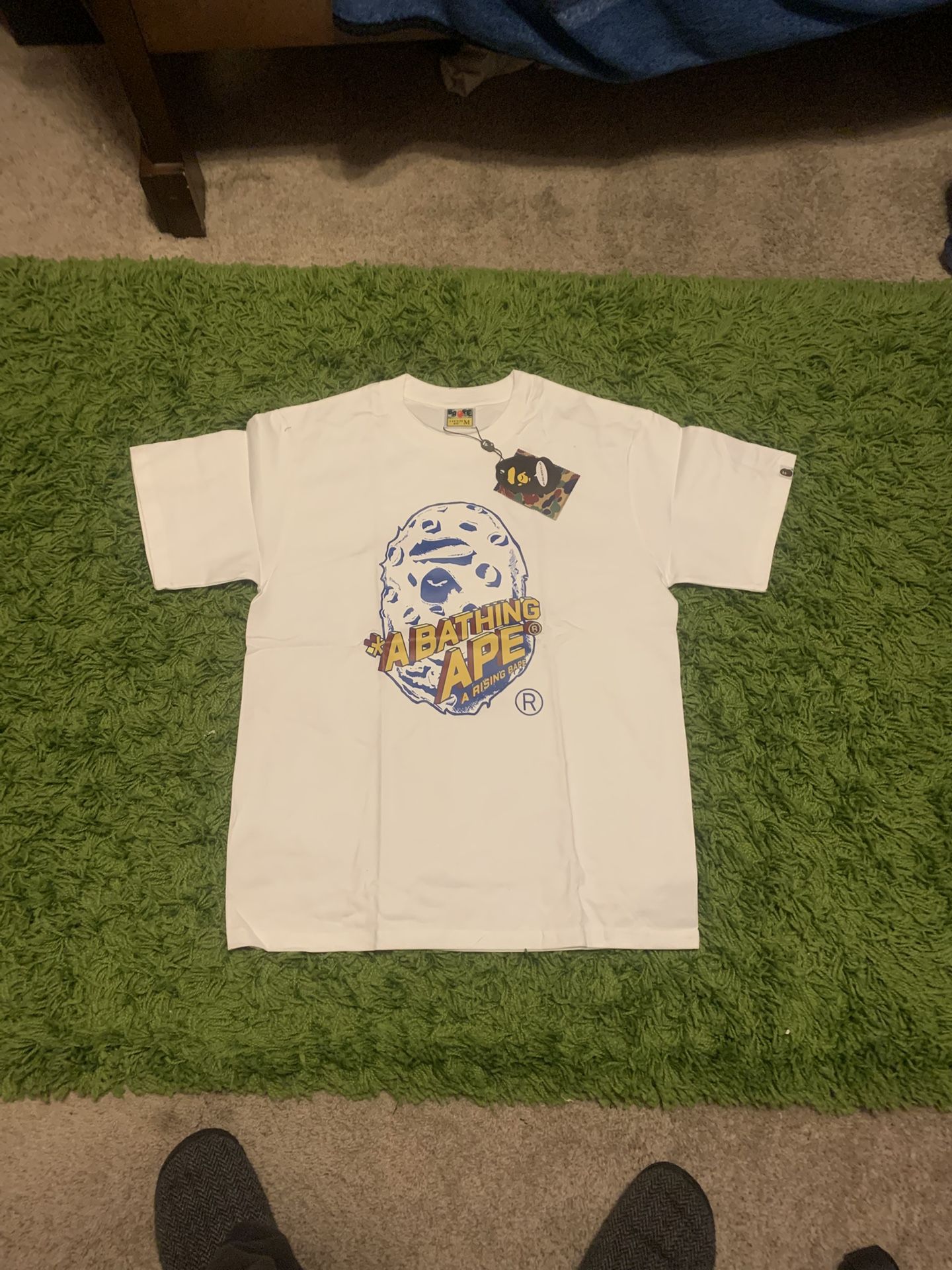 BAPE White/Blue T-Shirt Short Sleeve Size S New
