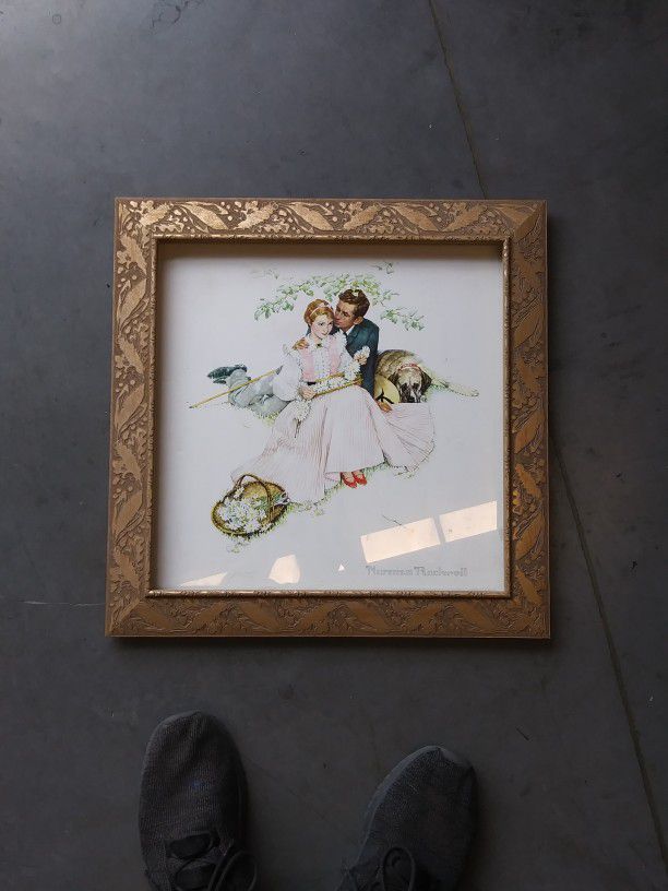 Norman Rockwell Numbered Print Under Glass 16 Inches By 16 Inches