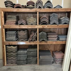 Roof tiles, field tiles, rake, ridge, hip, hip starter, flat, villa, others