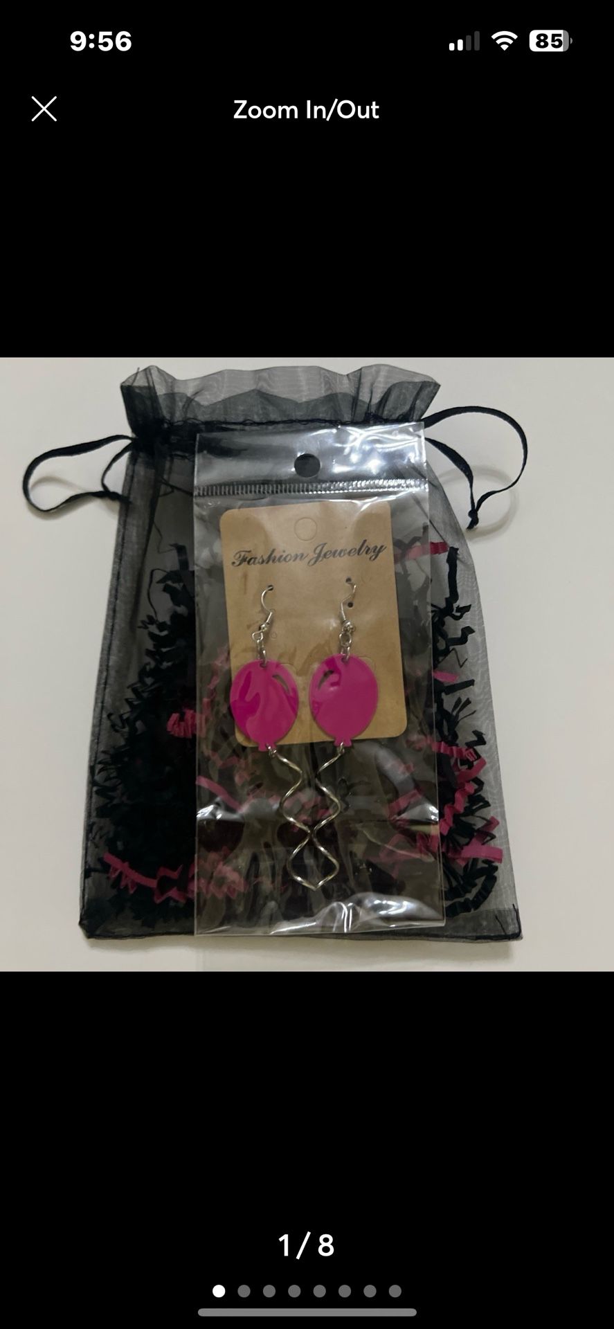 Hot Pink Party Balloon Earring Gift Set NEW
