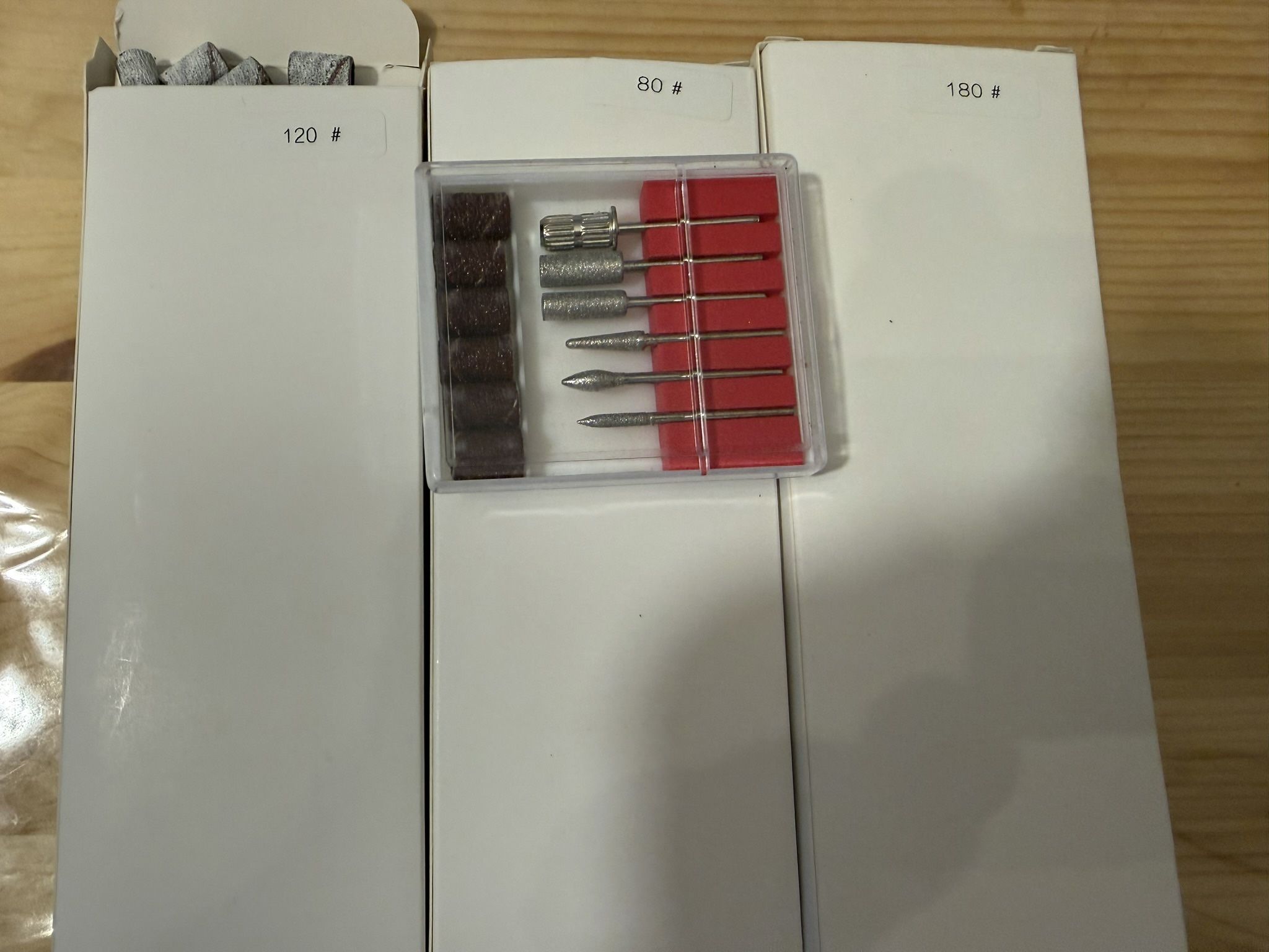 Nail Drill Bits & Sanding Bands Set – Mixed Grits (80#, 120#, 180#)