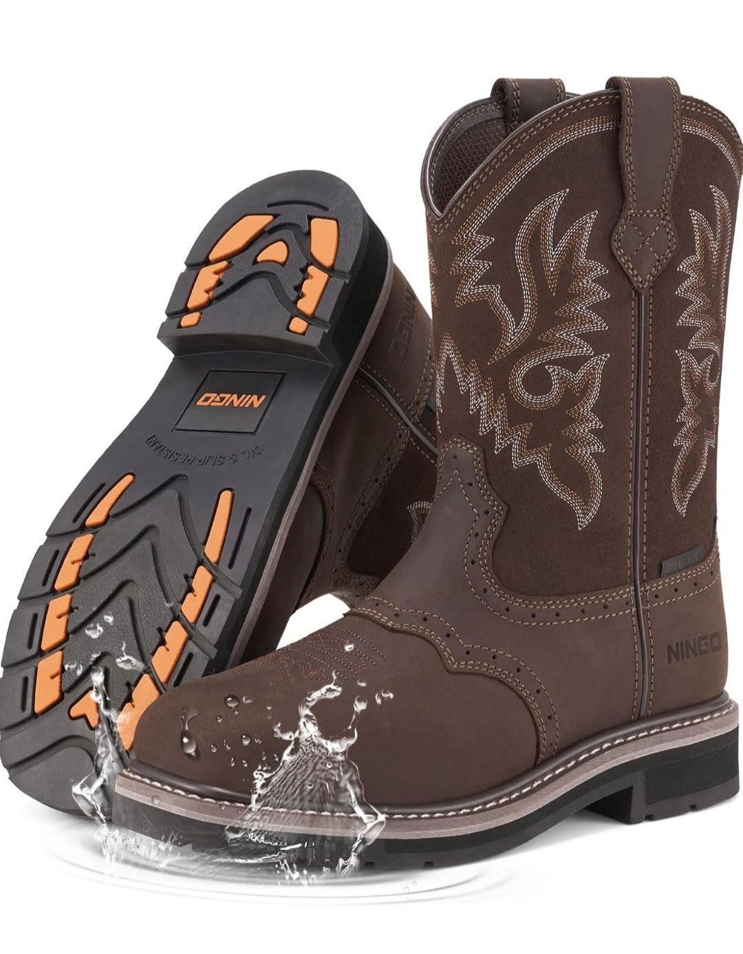 HISEA NINGO Steel Toe Work Boots For Men