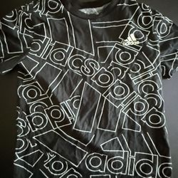 Adidas Kids Black and White Logo Tee