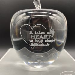 Teacher Gift Glass Apple Paperweight