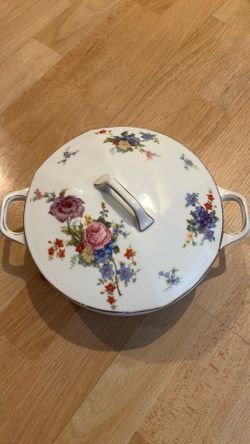 Covered Vegetable Bowl: Vintage Epiag China Serving Dish
