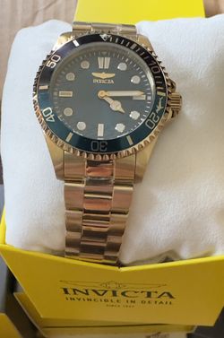 Invicta Pro Diver 43mm Black/Green/Gold Men's Watch BRAND NEW IN BOX 