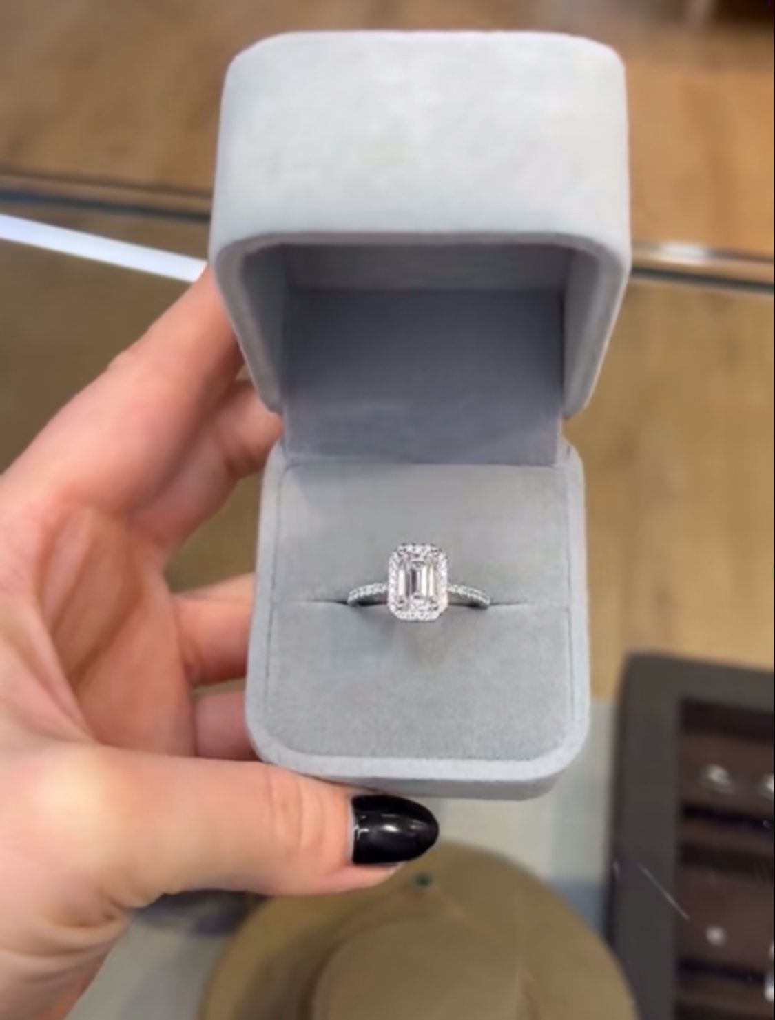 1.90ct Emerald Halo Engagement Ring
