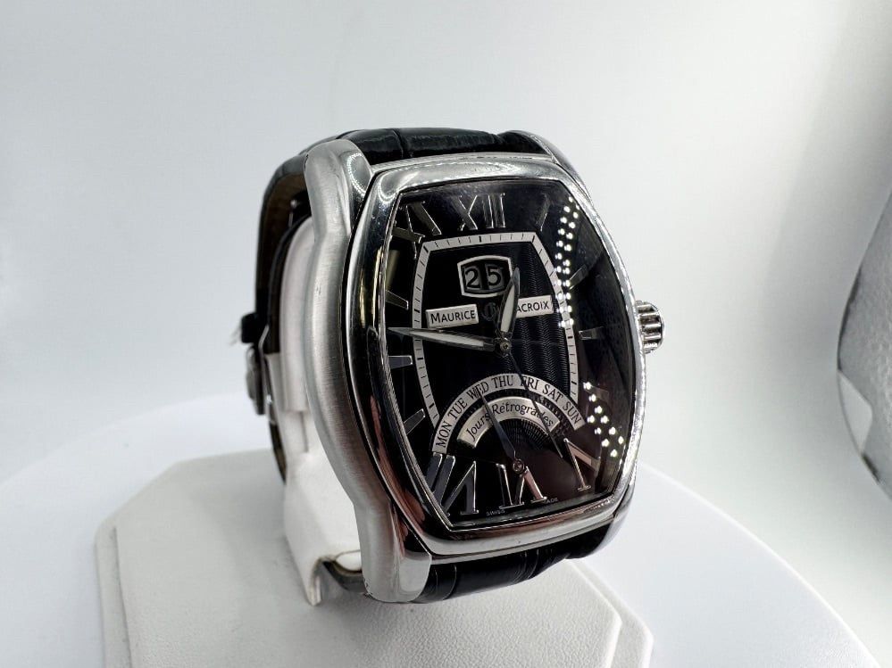Men’s Maurice Lacroix Masterpiece Jours Retrograde Sterling Silver / Stainless Steel Wrist Watch 11050952