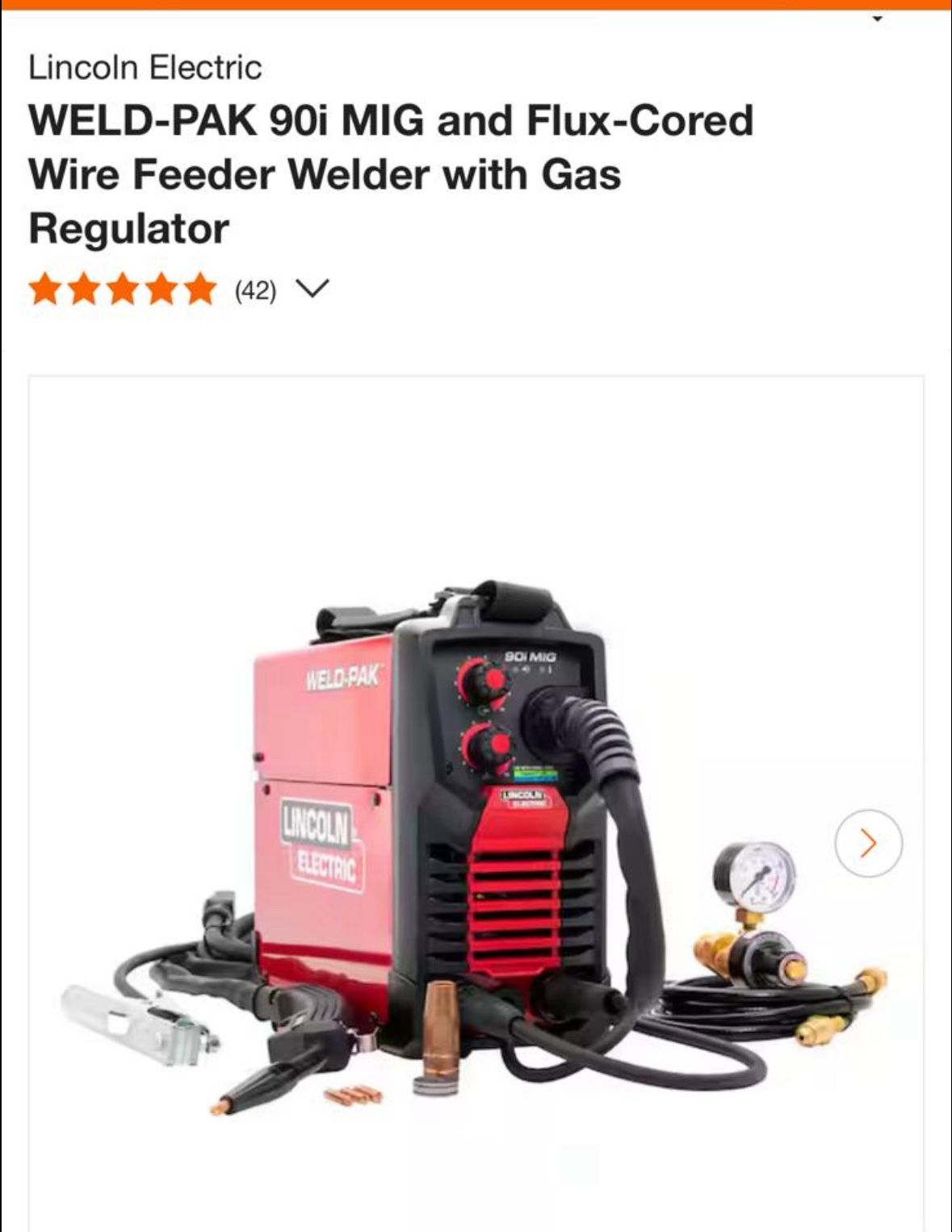 Lincoln WELD-PAK 90i MIG and Flux-Cored Wire Feeder Welder with Gas Regulator