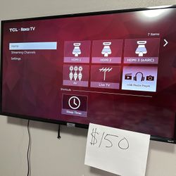 43” Roku TCL HDR Flat Screen TV