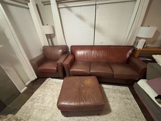 Three piece Costco leather furniture set