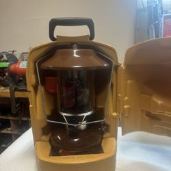  Vintage Coleman Lantern brown With Yellow Case
