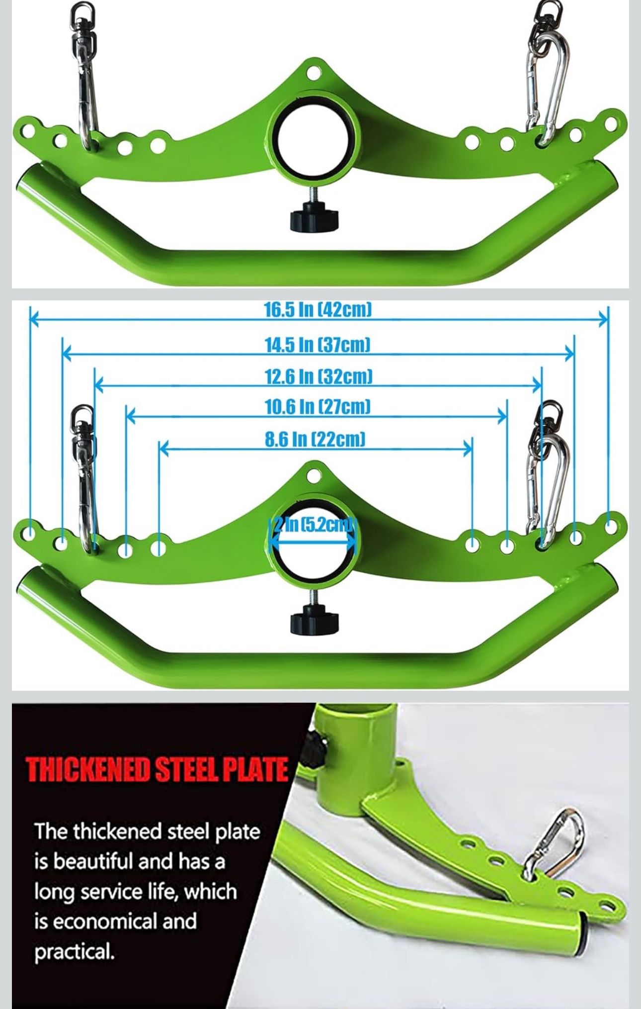 Adjustable Lat Pull down Bar, Cable Machine Attachments for Gym, Home Gym Fitness T-bar Row Pulldown Attachments, Lat Pull Down Machine Wide Grip Neut