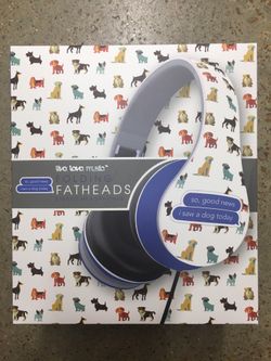 NWT folding fatheads headphone dog