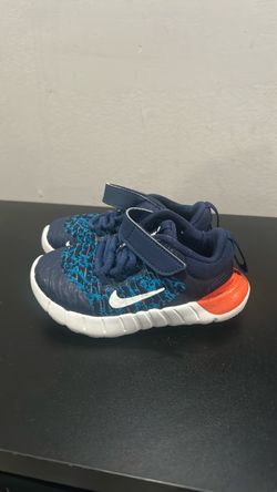 Nike Toddler Free RN  2021, Blue, White and Orange, size 7C