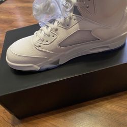 White Metallic Jordan 5s