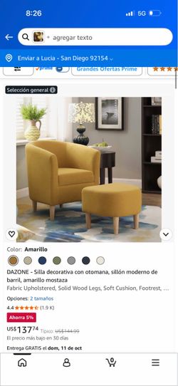 Silla decorativa con otomann / decorative chair