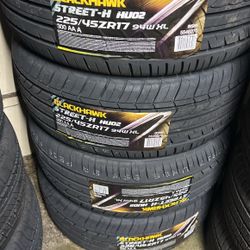 225/45/17 Blackhawk Tires