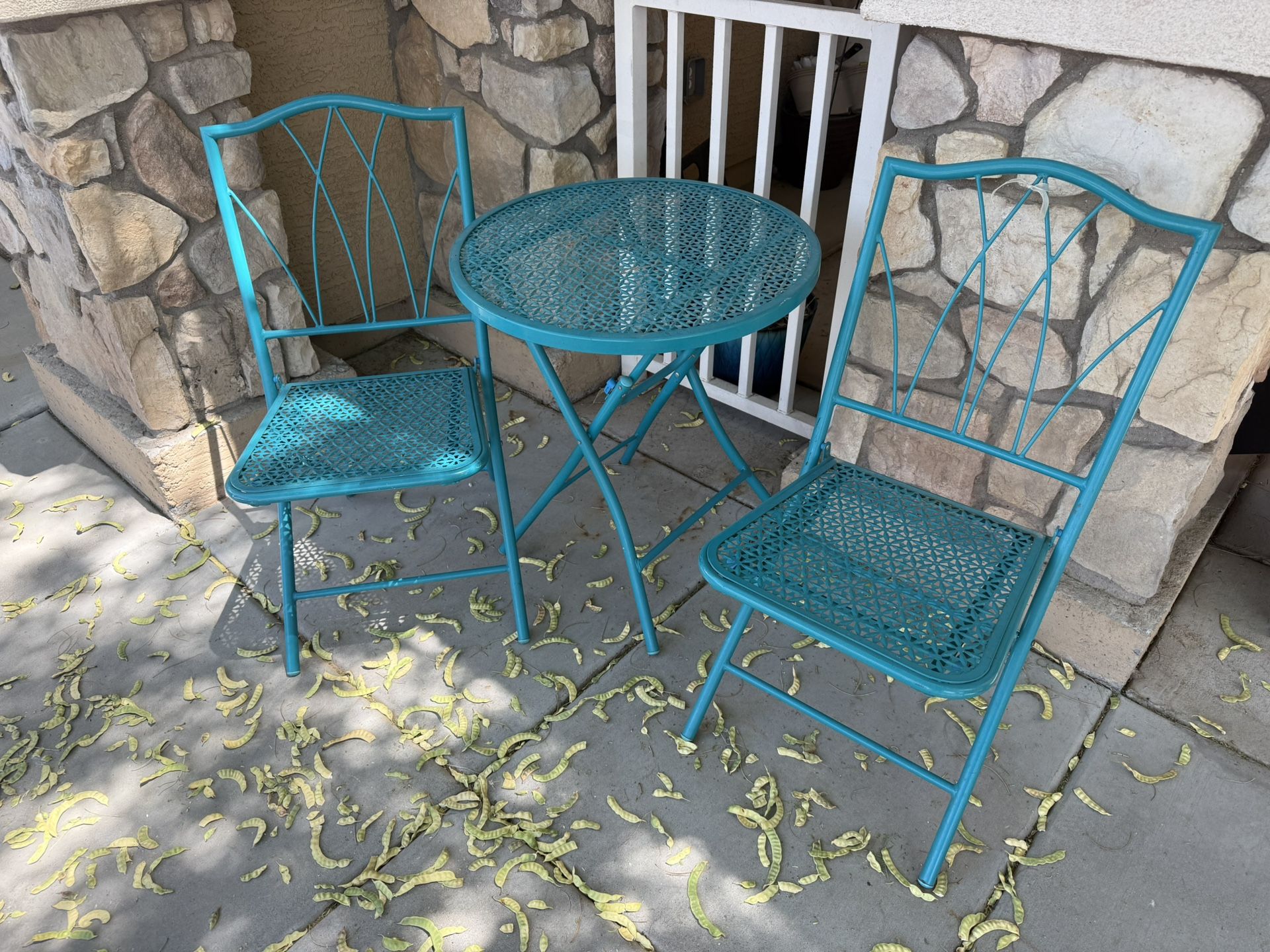 Metal Bistro Table And 2 Chairs