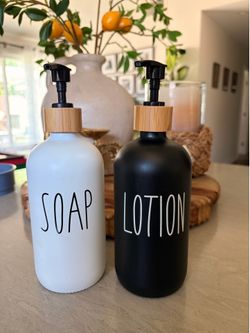 Soap and lotion dispenser set