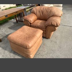 Leather Love seat/ leather chair

with ottoman