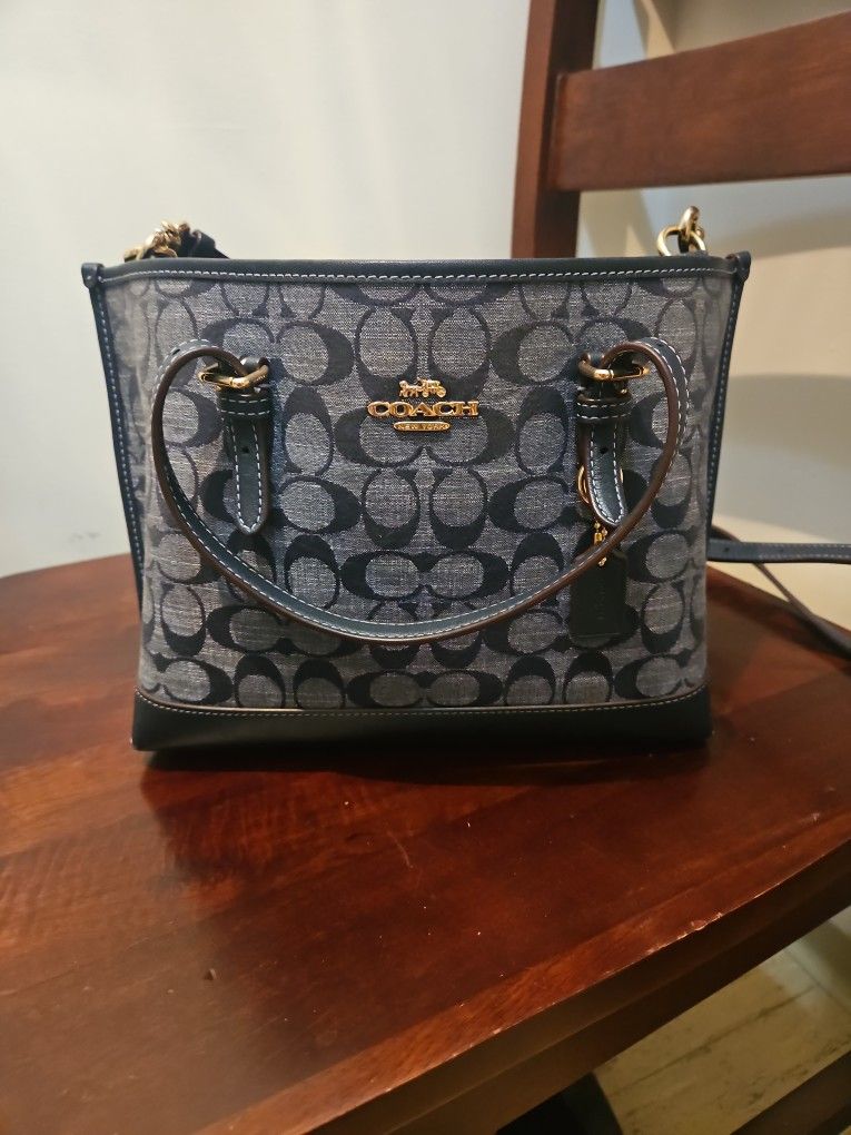 COACH BAG, NAVY BLUE-LOWER PRICE