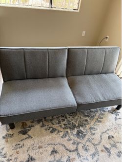 Modern Grey Foldable Futon Couch / Guest Bed - Moving Sale