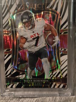 2025 Panini Select - Premier Level Bijan Robinson #148 Zebra Prizm
