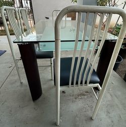 Glass dining table and 4 chairs