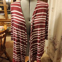 Striped Dark Red Cardigan