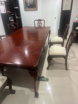 Wood table with 8 chairs