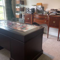 Desk And Credenza Cabinet 