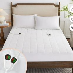 New Heated Mattress Pad Queen Size for Cold Sleepers, 5 Heated Setting Coral Fleece Electric Mattress Pad Queen, Bed Warmer with Dual Controller & Aut