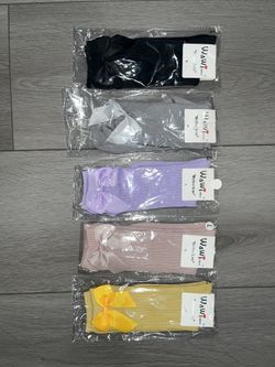 Little Girls' Knee High Socks Bow-Stitched Bows Long Stockings Casual & Dress Socks Cotton 6 Colors