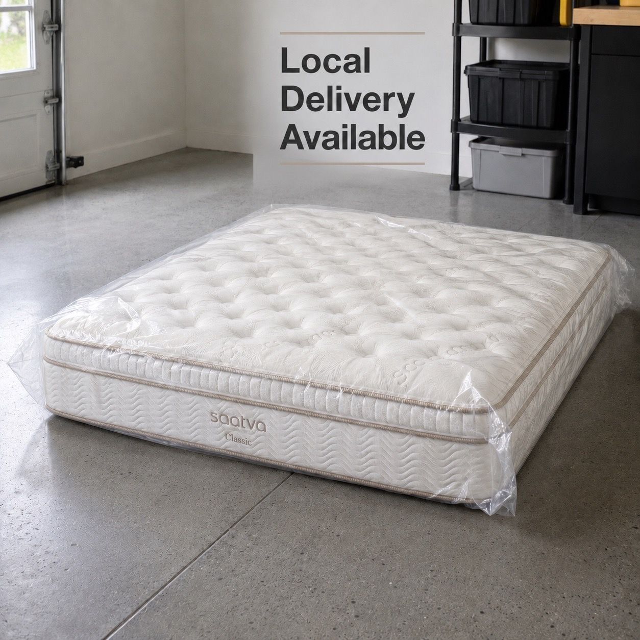 Saatva Classic King Set Mattress w/ foundation, 14.5" Plush, Like New - MSRP $3k - Delivery Available