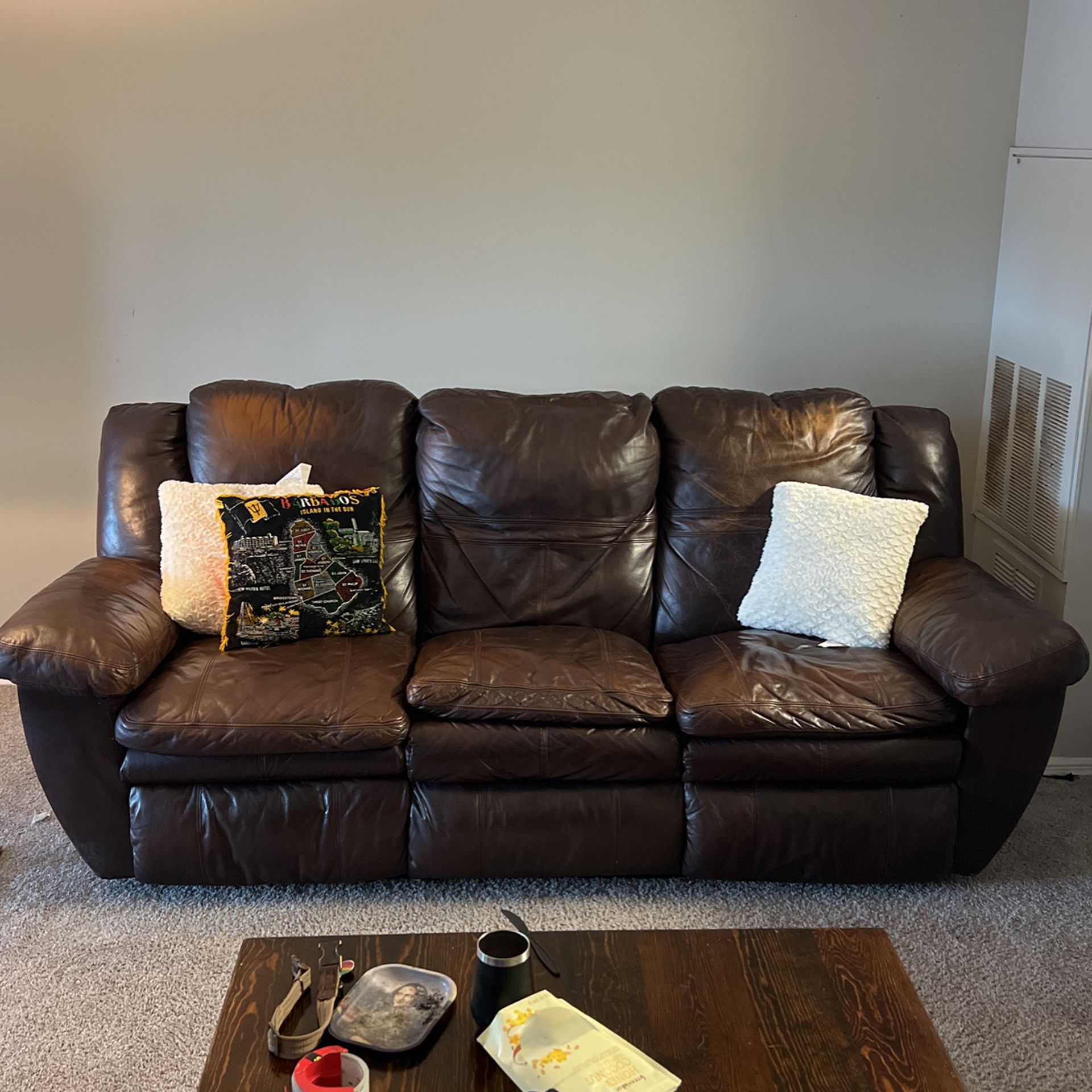 Leather Couch W/ Recliners Last Day Tomorrow!!!!