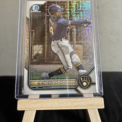 Jackson Chourio 2022 Bowman Chrome Prospect Mojo Refractor . for Sale in  Los Angeles, CA - OfferUp