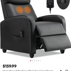 Faux Leather Recliner And Massager