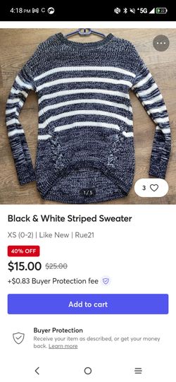 Rue 21 black and white striped sweater