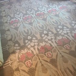 9 x 12 William Morris MCM olive brown rug mid Century Rectangle 