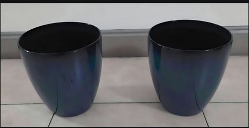 PAIR of 11" (Tall) Blue Resin Planters (2 for $35) @ Lasting Creations