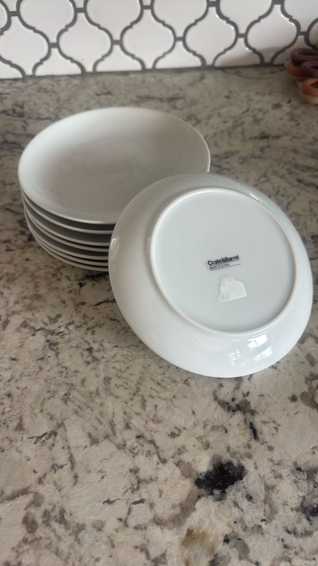Set Of 8 6.5” Crate And Barrel Dessert Plates