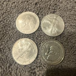 4 1oz .999 Oz Rounds 