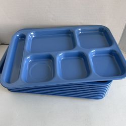 Carlisle FoodService Products 6-Compartment Melamine Tray 10" x 14" LOT OF 10 Light Blue