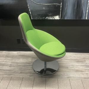 Allermuir Lounge Chairs – Green/Grey Swivel Base Design